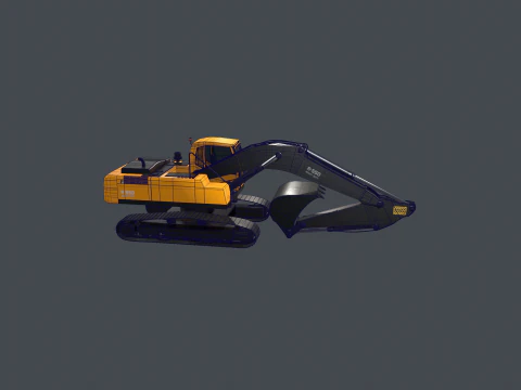 Modern Generic Heavy Duty Excavator 3D Model