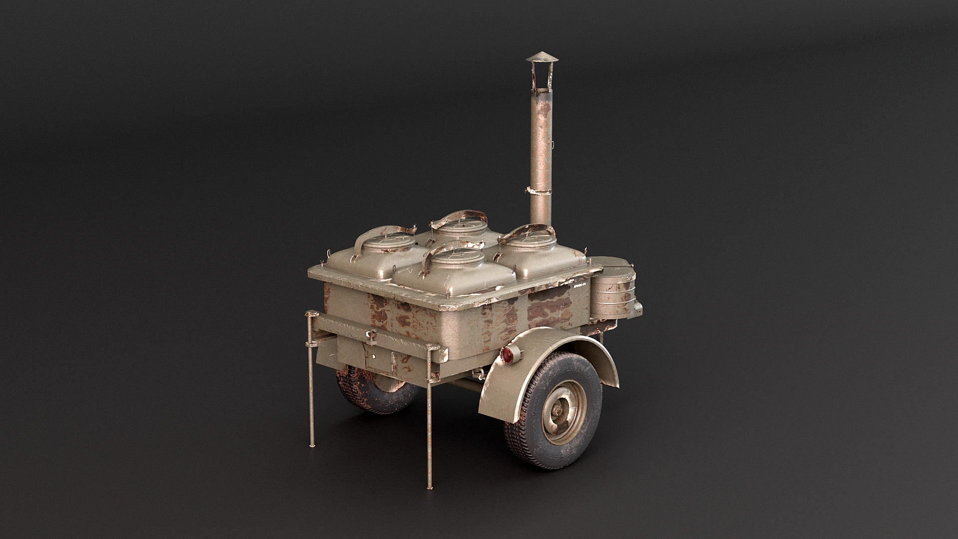 Military Field Kitchen 3D Model .c4d .max .obj .3ds .fbx .stl .blend 