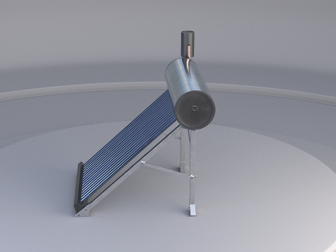 Painel de aquecimento solar de &aacute;gua Modelo 3D