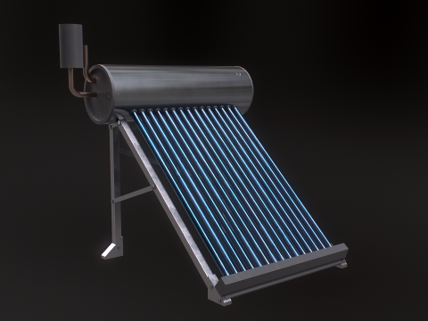 Painel de aquecimento solar de &aacute;gua Modelo 3D