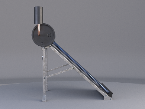 Painel de aquecimento solar de &aacute;gua Modelo 3D