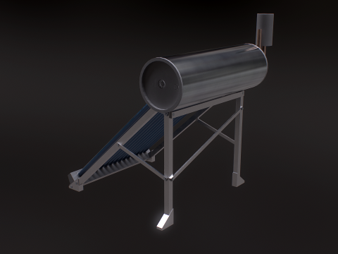 Painel de aquecimento solar de &aacute;gua Modelo 3D