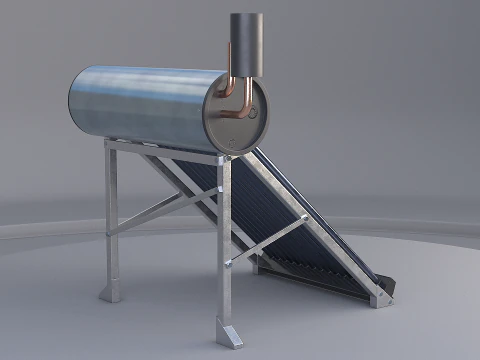 Panel słoneczny do podgrzewania wody Model 3D