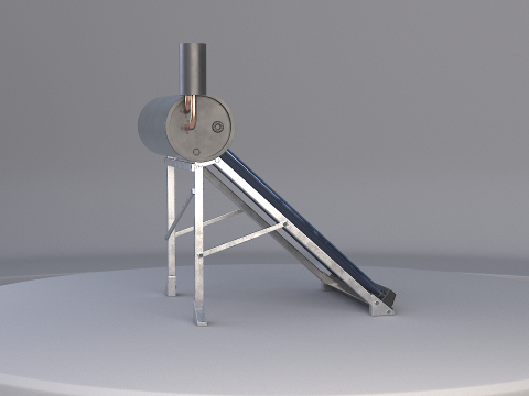 Painel de aquecimento solar de &aacute;gua Modelo 3D