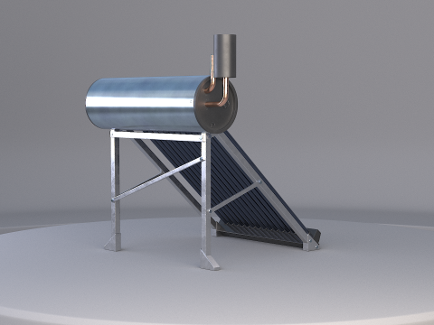 Painel de aquecimento solar de &aacute;gua Modelo 3D