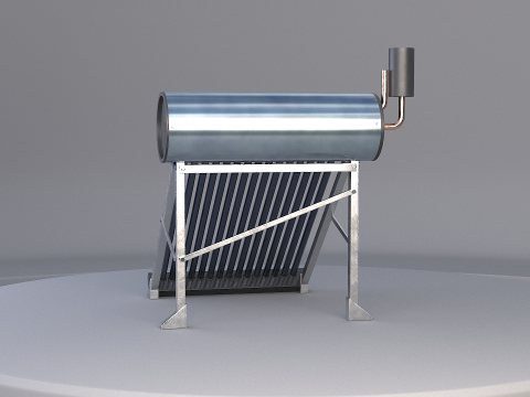 Painel de aquecimento solar de &aacute;gua Modelo 3D