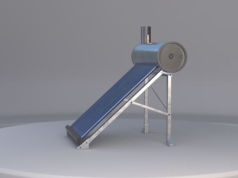 Painel de aquecimento solar de &aacute;gua Modelo 3D