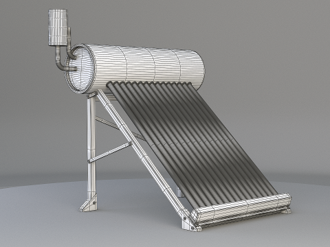 Painel de aquecimento solar de &aacute;gua Modelo 3D