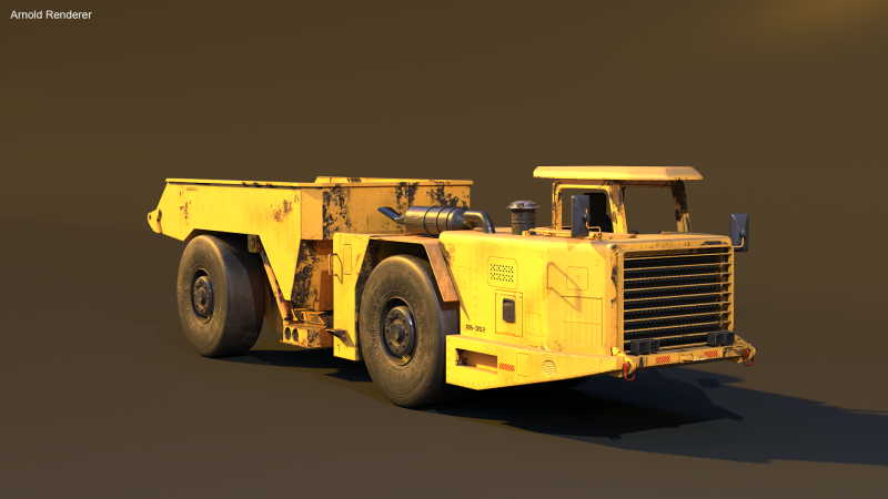 Moderno camion da miniera articolato arrugginito Modello 3D .c4d .max .obj .3ds .fbx .stl .blend