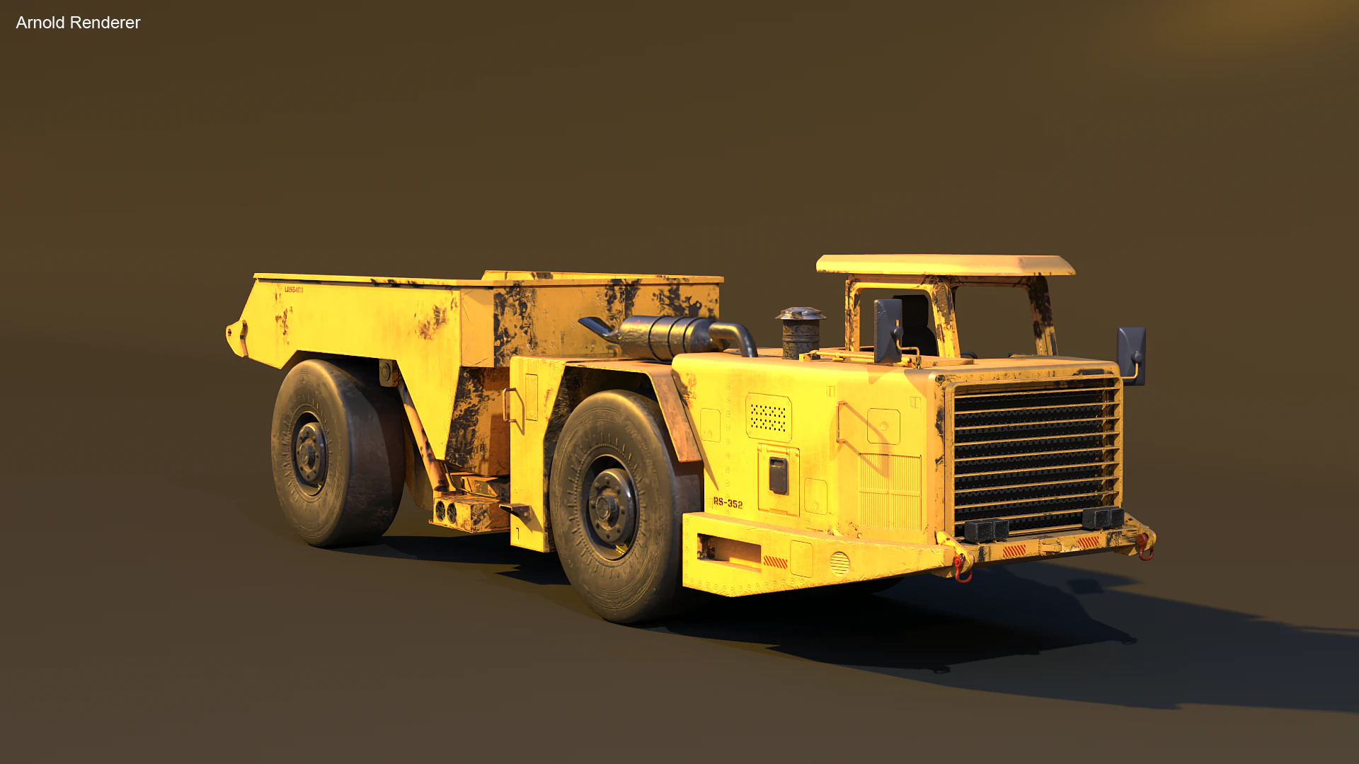 Moderno camion da miniera articolato arrugginito Modello 3D .c4d .max .obj .3ds .fbx .stl .blend 