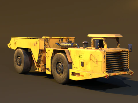 Truk Tambang Artikulasi Modern Berkarat Model 3D