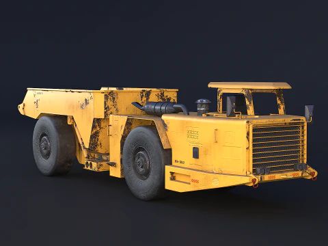 Moderno camion da miniera articolato arrugginito Modello 3D