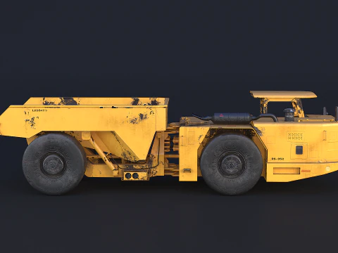 Moderno camion da miniera articolato arrugginito Modello 3D