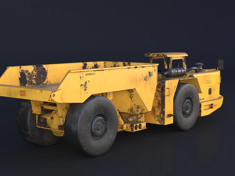 Moderno camion da miniera articolato arrugginito Modello 3D
