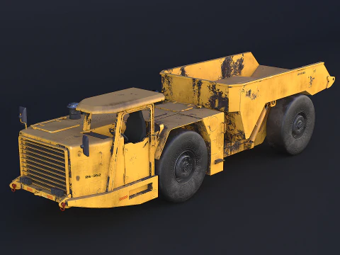 Moderno camion da miniera articolato arrugginito Modello 3D