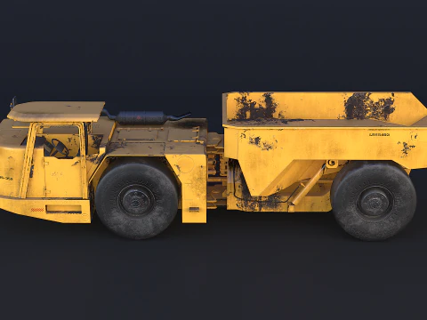 Moderno camion da miniera articolato arrugginito Modello 3D