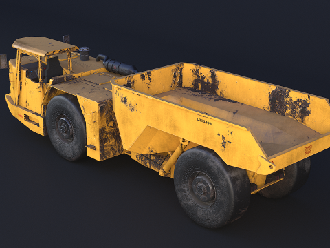 Moderno camion da miniera articolato arrugginito Modello 3D