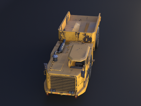 Moderno camion da miniera articolato arrugginito Modello 3D
