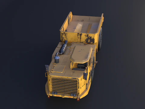 Moderno camion da miniera articolato arrugginito Modello 3D