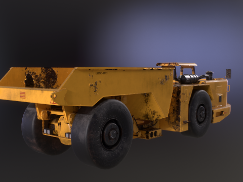 Moderno camion da miniera articolato arrugginito Modello 3D