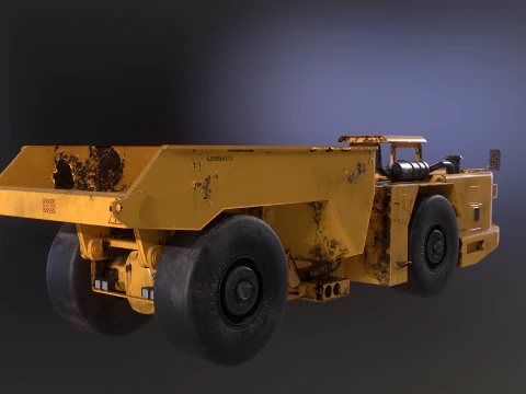 Moderno camion da miniera articolato arrugginito Modello 3D