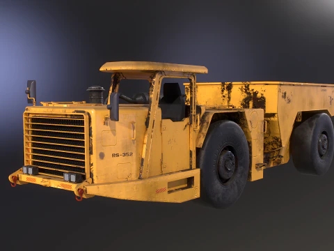 Moderno camion da miniera articolato arrugginito Modello 3D