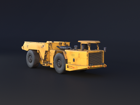 Moderno camion da miniera articolato arrugginito Modello 3D