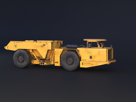 Moderno camion da miniera articolato arrugginito Modello 3D