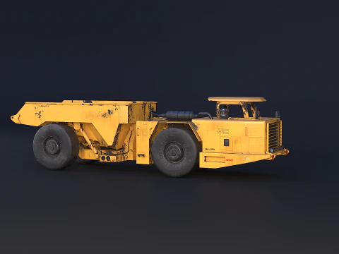 Moderno camion da miniera articolato arrugginito Modello 3D