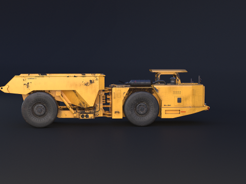 Moderno camion da miniera articolato arrugginito Modello 3D