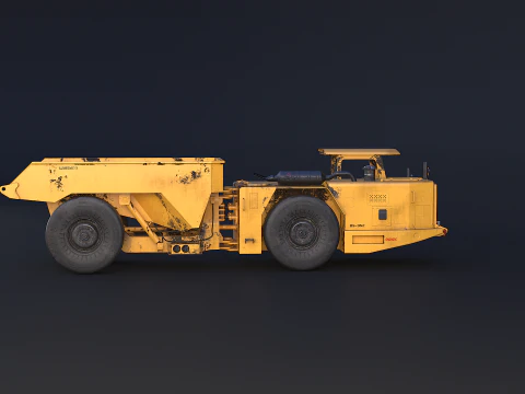 Moderno camion da miniera articolato arrugginito Modello 3D