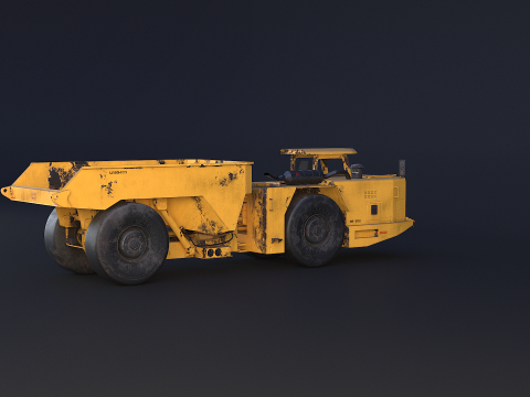 Moderno camion da miniera articolato arrugginito Modello 3D