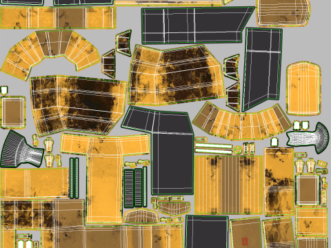 Moderno camion da miniera articolato arrugginito Modello 3D