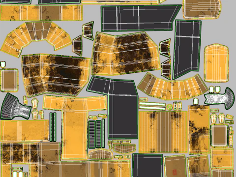 Moderno camion da miniera articolato arrugginito Modello 3D