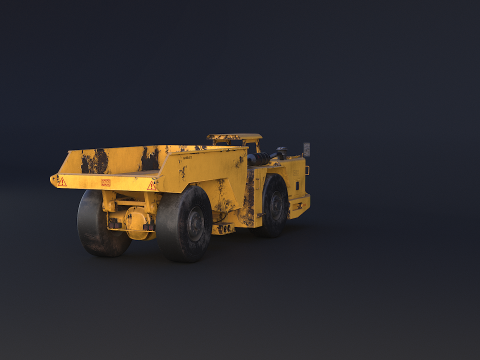 Moderno camion da miniera articolato arrugginito Modello 3D