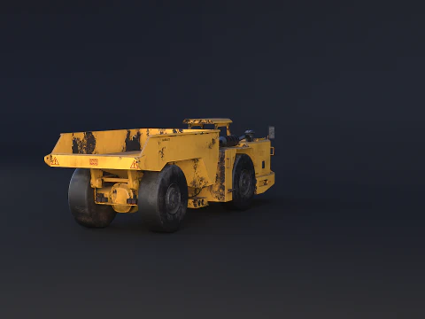 Moderno camion da miniera articolato arrugginito Modello 3D