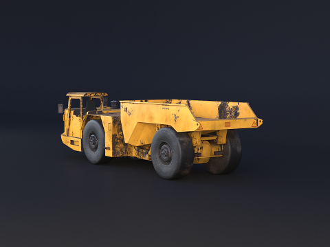 Moderno camion da miniera articolato arrugginito Modello 3D