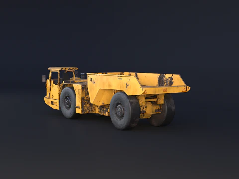 Moderno camion da miniera articolato arrugginito Modello 3D