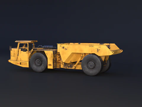 Moderno camion da miniera articolato arrugginito Modello 3D