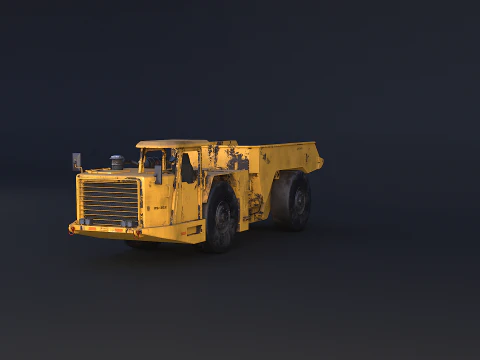 Moderno camion da miniera articolato arrugginito Modello 3D