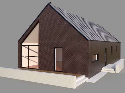 Modern Barn Style House 3D Model