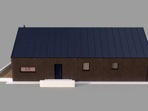 Modern Barn Style House 3D Model