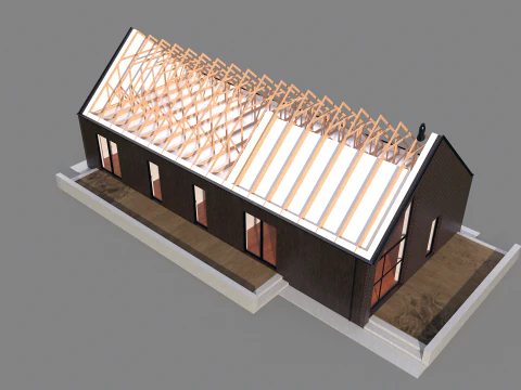 Modern Barn Style House 3D Model