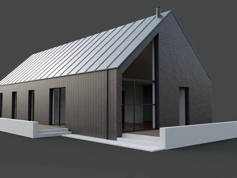 Modern Barn Style House 3D Model