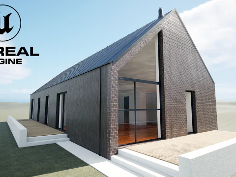 Modern Barn Style House 3D Model