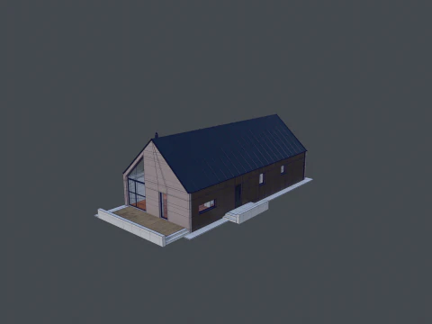 Modern Barn Style House 3D Model