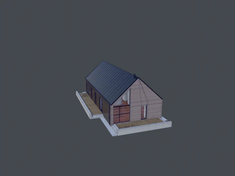 Modern Barn Style House 3D Model