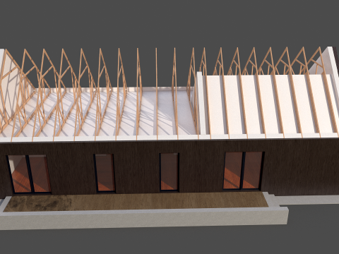 Nowoczesny system kratownic domowych Model 3D