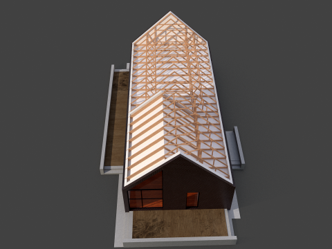 Nowoczesny system kratownic domowych Model 3D