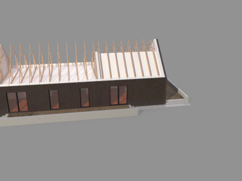 Modern House Truss System 3D Model